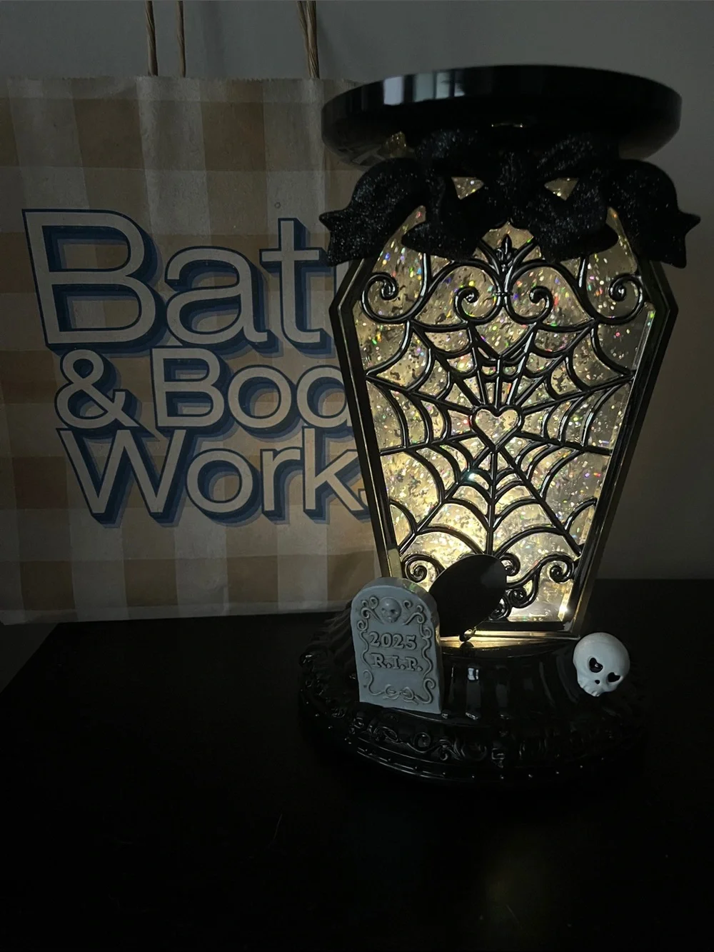 Bath & Body Works Halloween 2025 Coffin candle pedestal.